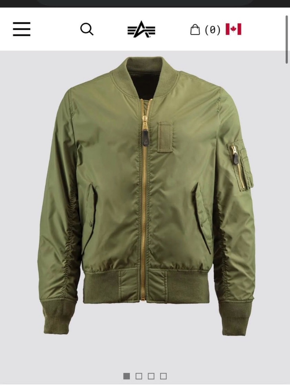 Alpha Industries Olive Green MA-1 Bomber Jacket